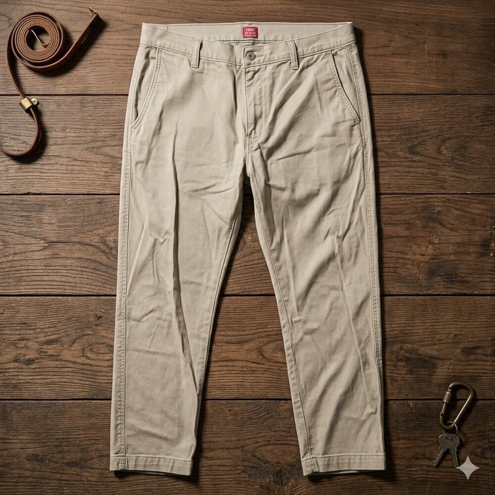 Levi's XX Chino Pants Slim Taper Khaki Tan Men's Size 32x34 Tall 17196 Stretch